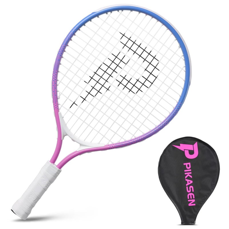 PIKASEN 17" Kids Tennis Racket Best Starter Kit for Kids Age 4 and Under with Shoulder Strap Bag and Mini Tennis Racket Toddler Tennis Raquet (Pink) - Image 1